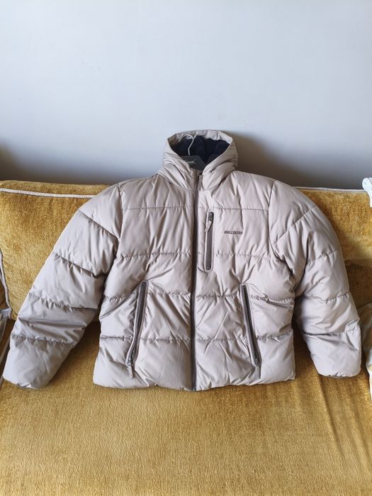 Męska kurtka zimowa HOLLISTER Puffer XXL – nowa, podszewka Sherpa (Miś)