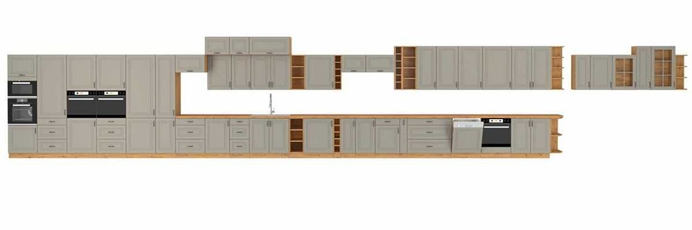 Nowy zestaw mebli kuchennych kuchnia KLEO MDF styl Angielski Frezowany