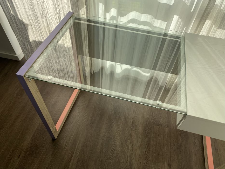 Secretaria criança colorida de vidro com gaveta