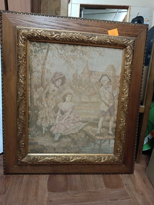 Stary obraz gobelin arras 60/70 cm