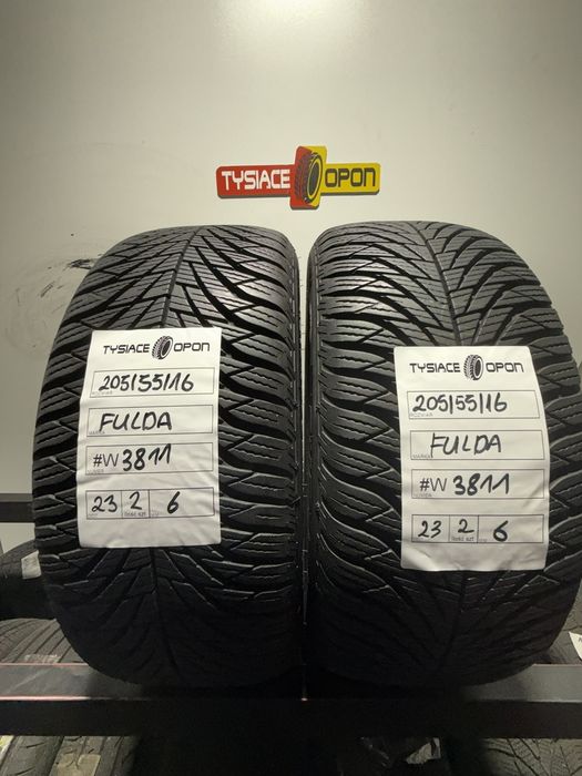 Opony całoroczne  Fulda 205/55R16 #W3811 2szt Używane Komplet Zimowy Zestaw