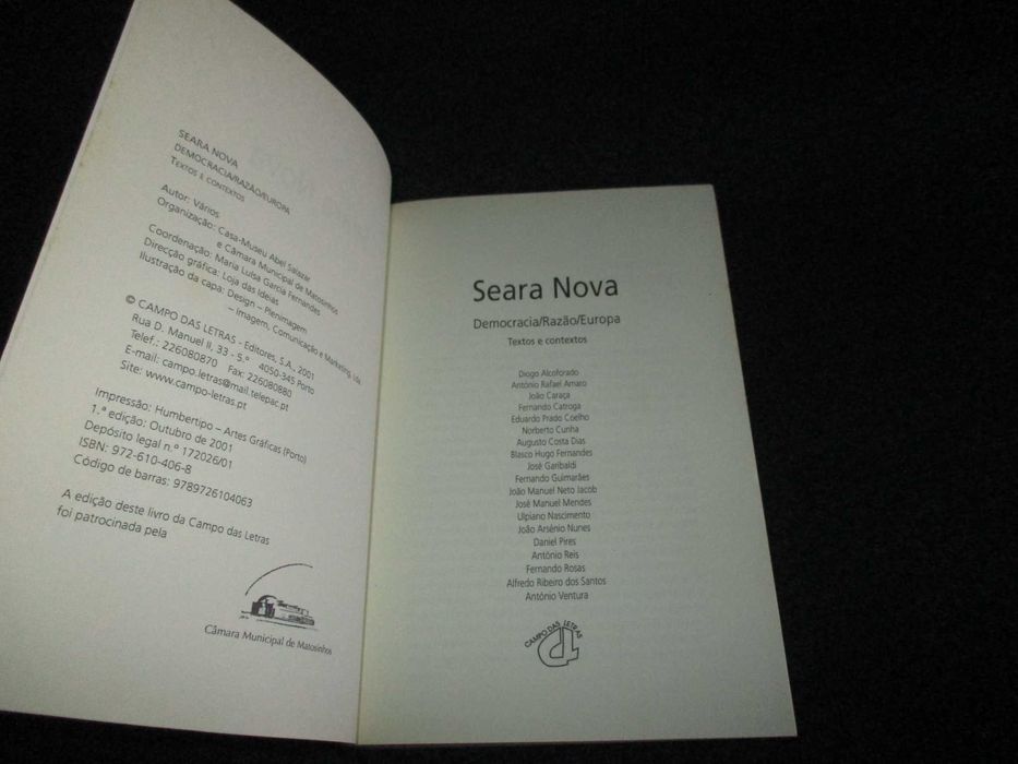 Livro Seara Nova Razão e Democracia Europa
