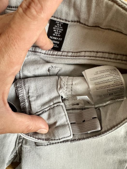 H&M marmurkowe j.nowe miękkie elastyczne jeansy 134