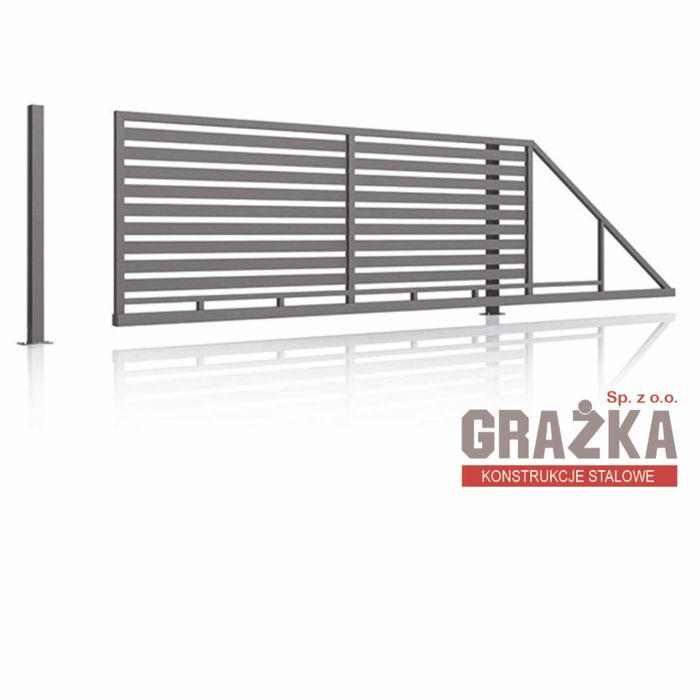 Brama przesuwna samonośna 4,00 m wypełniona profilem 80x20 OCYNKOWANA