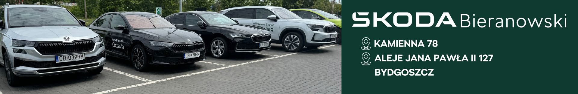 Bieranowski sp. z o.o. - Autoryzowany Salon i Serwis ŠKODA Bydgoszcz top banner