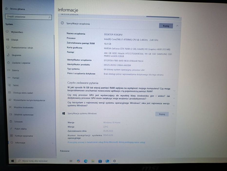 Laptop Gamingowy MSI - MS 1757