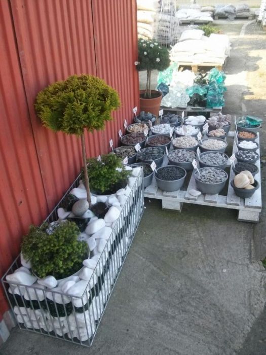 Grys biały,Szkło,Bryły Kamień do ogrodu,Otoczaki