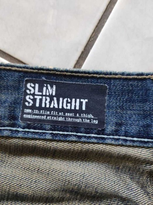 spodnie klasyczne jeans dżinsowe proste męskie UK Style