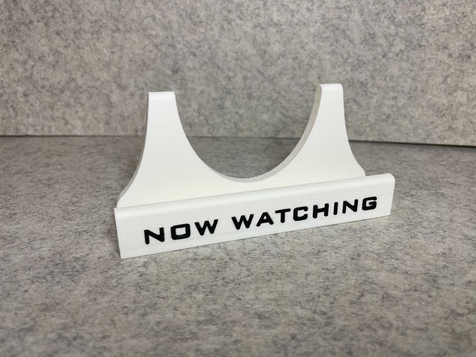 Stojak podstawka na DVD, BluRay "Now Watching" biała