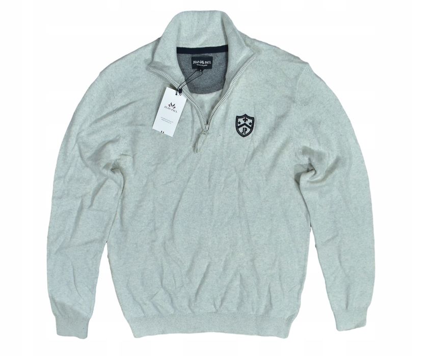 Jean Paul Lucien Zipneck Bawełniany Sweter Męski Z Dodatkiem Wełny L
