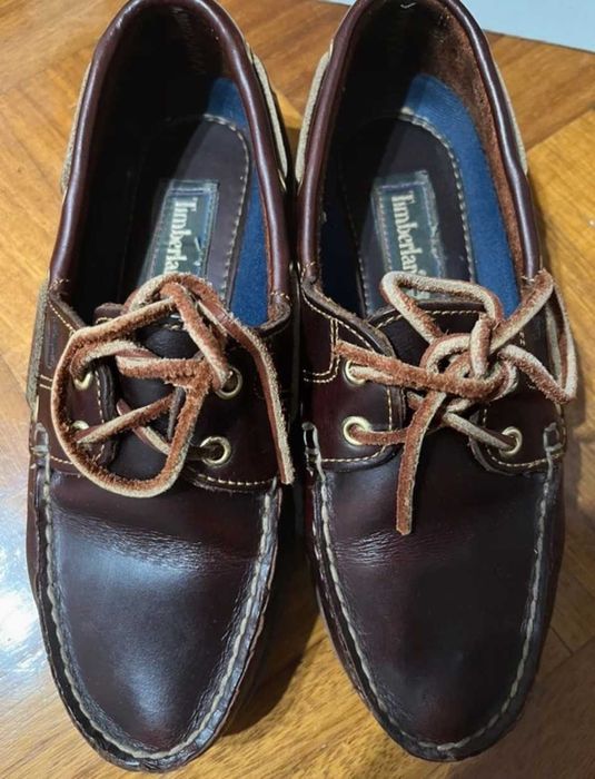 Sapatos de vela em pele castanho escuro Timberland