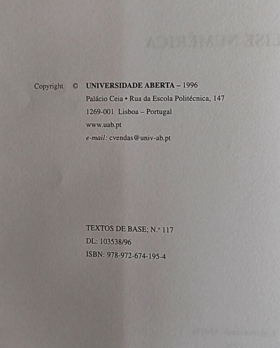 Análise Numérica - Universidade Aberta