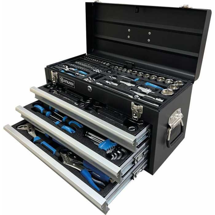 Baú Ferramentas Portátil com 3 Gavetas 108 Ferramentas