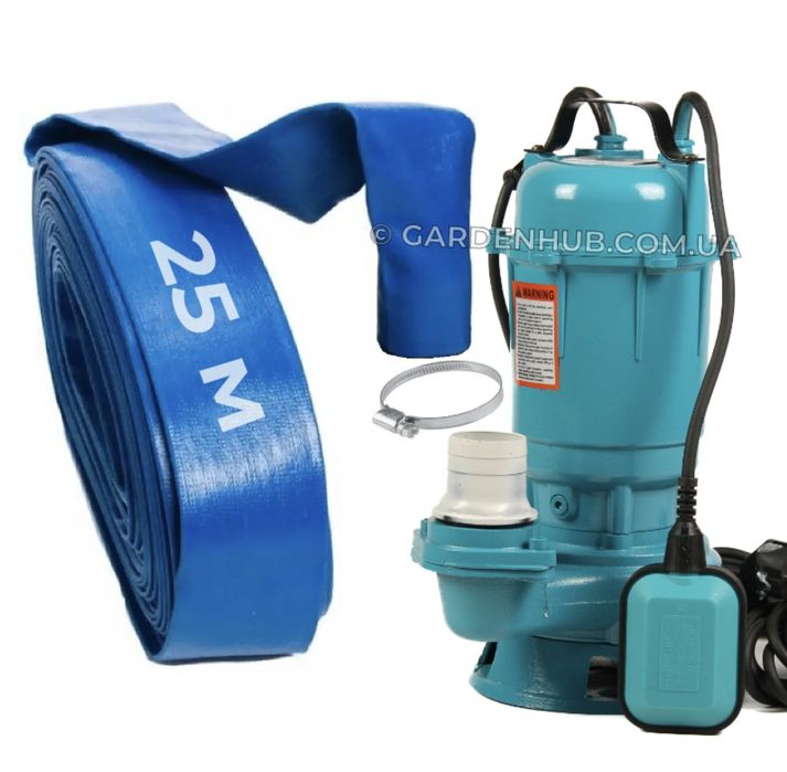 Насос фекальний для каналізації 2.6 кВт + рукав 25 метрів