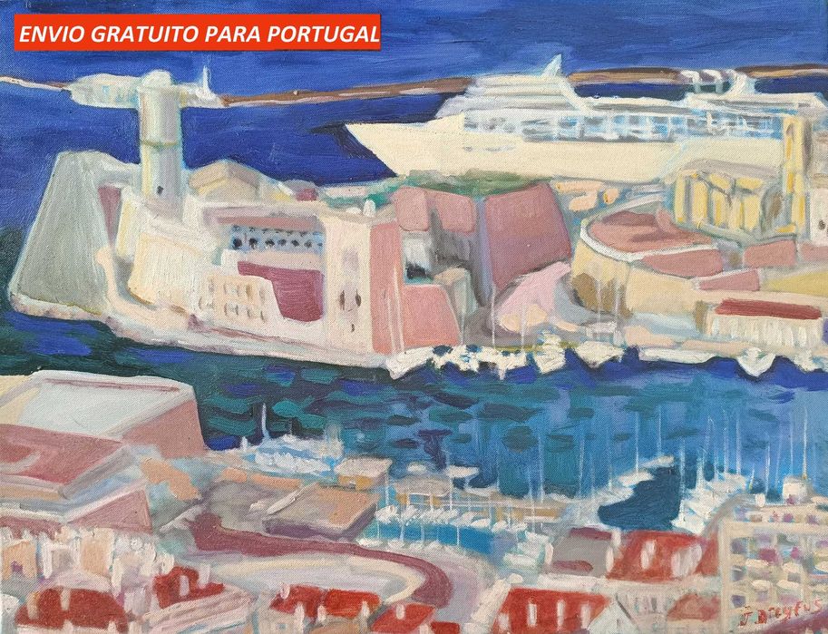Quadro a Óleo "Fort Saint-Jean, Marselha" – Jerôme Dreyfus (50x65 cm)