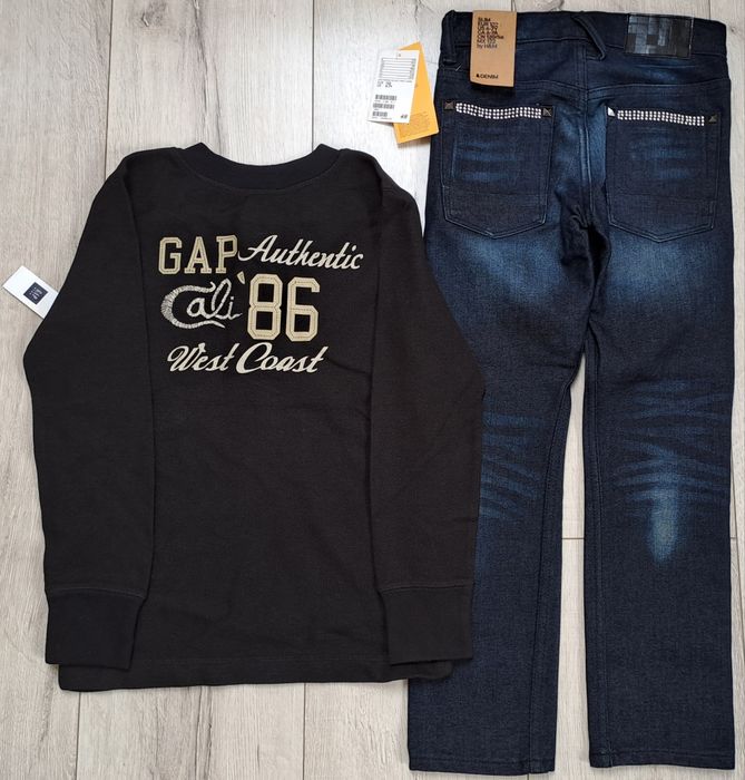 Okazja 122 firmowe ZIMA chłopiec spodnie bluzki H&M Gap