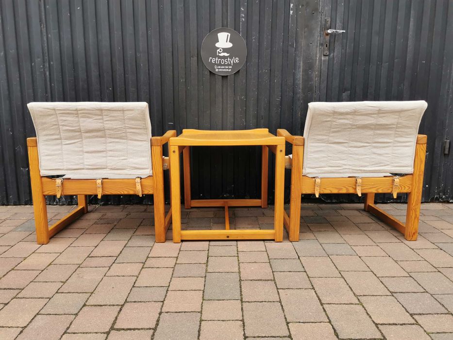 Stolik+ 2x fotel "Diana" proj. Karin Mobring dla IKEA, Szwecja '70