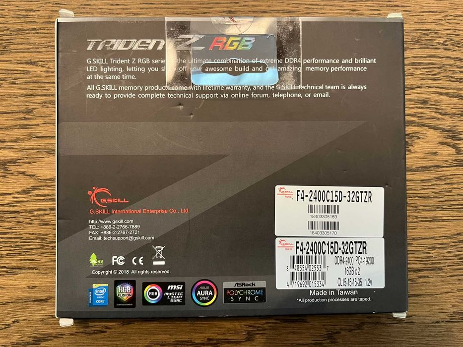 G.SKILL Trident Z RGB 32 GB DDR4-2400 | Kit 2×16 GB