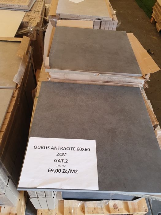 Płytki tarasowe Qubus Antracite 2CM 60x60 Gat.2
