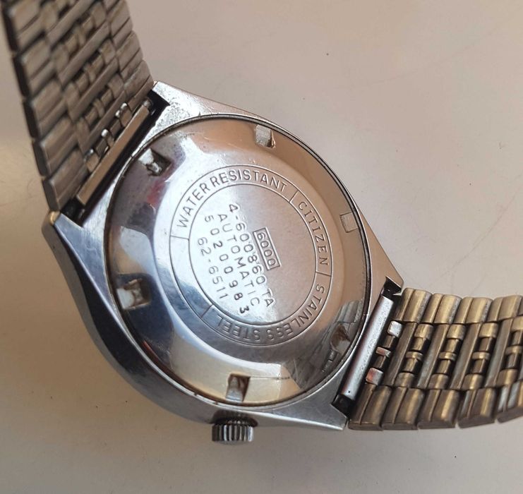 Zegarek nareczny Citizen 6000 Automatic 21 Jewels vintage niebieski bransoleta sr 37mm meski damski unisex