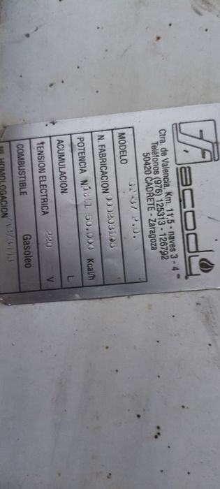 Caldeira gasóleo Facody