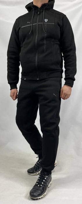 Мужской спортивный костюм Puma зимний теплый на флисе