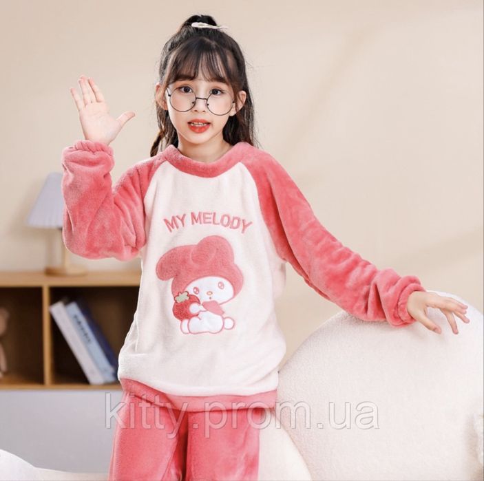 Теплая детская пижама Hello Kitty, Kuromi, Cinnamorol