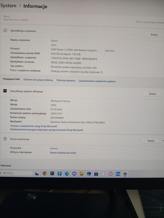 Komputer All-in-one Lenovo Ideacentre AIO 3 22ada6