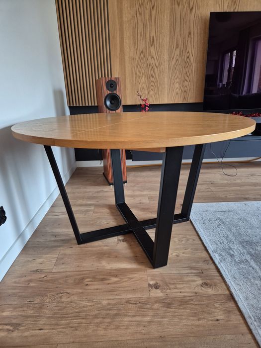 Stół okrągły lity dąb 130cm/210cm