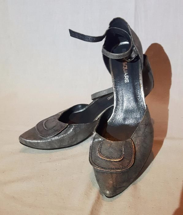 Buty 37 eleganckie srebrne jak nowe studniówka