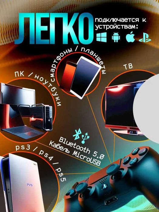 Беспроводной джойстик для PS4, геймпад для ПК консоли с двойной вибрац