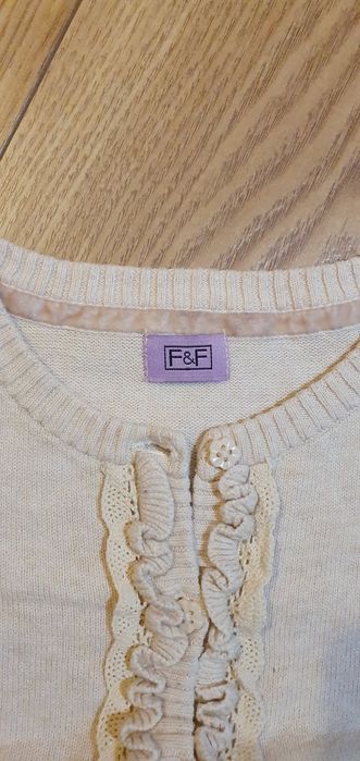 Sweter kremowy dla dziewczynki F&F 18-24M