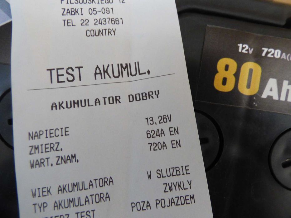 Akumulator TopCar 12V 80Ah 720A - używany