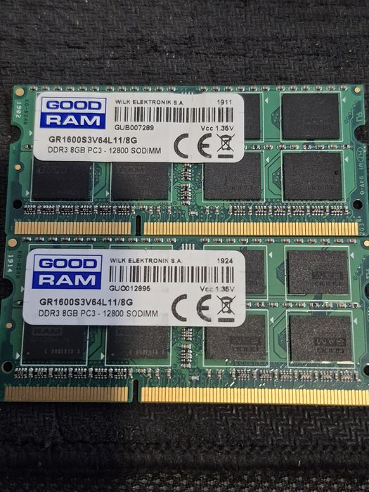 Ram DDR3L 16GB (2x8GB) 1,35V 1600MHz  Goodram