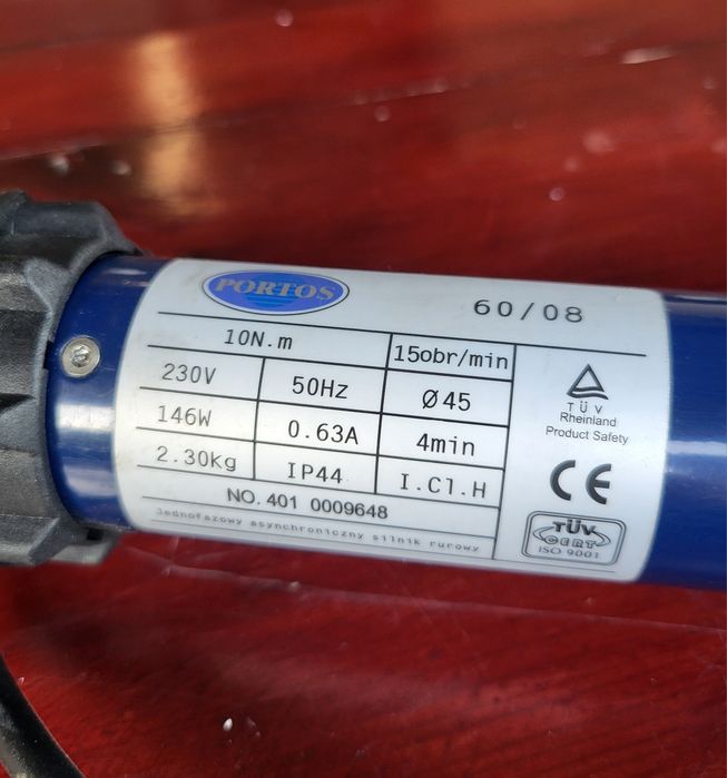 Silnik rurowy do rolet Portos 60/08
