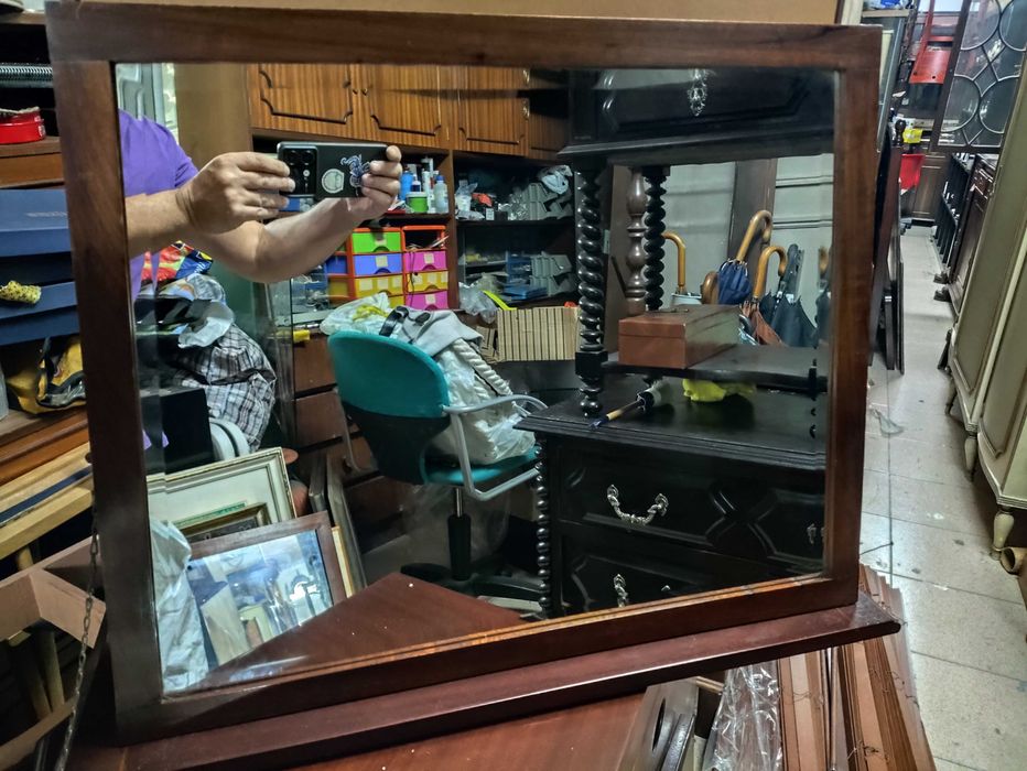 Various Vintage Wooden-Frame Mirrors