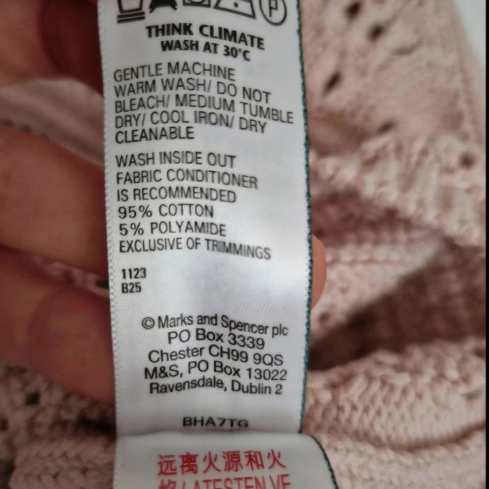 Mark&Spancer bawełniany sweter pudrowy róż