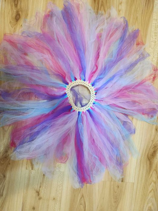 Spódnica tiulowa, tiul, ręcznie robiona  kolorowa, rozmiar 122-140