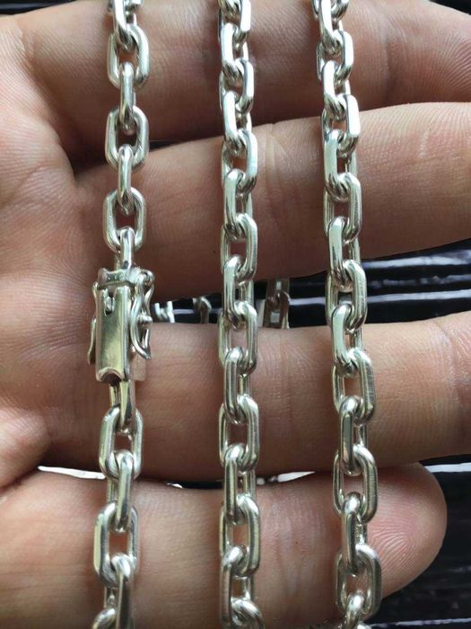 Срібний набір ланцюжок+хрестик, цепочка серебро+крестик набор мужской