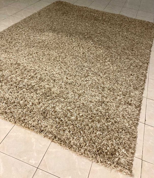 2 Tapetes de Sala / Quarto – modelo TENDENCY – Tons de Castanho / Branco (fios altos)