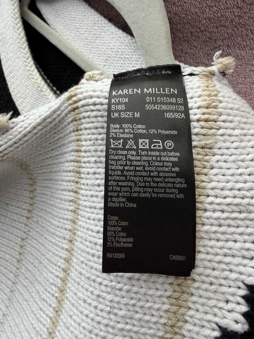 Светр, джемпер Karen Millen, бахрома, дизайнер, трикотаж, бавовна