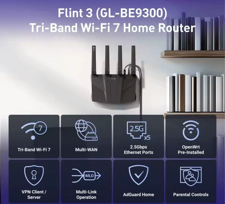 GL.iNet Flint 3 BE9300 WIFI 7