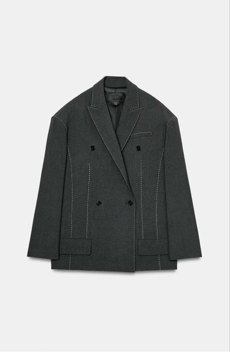 Блейзер жакет піджак ZARA оверсайз з контрасними швами