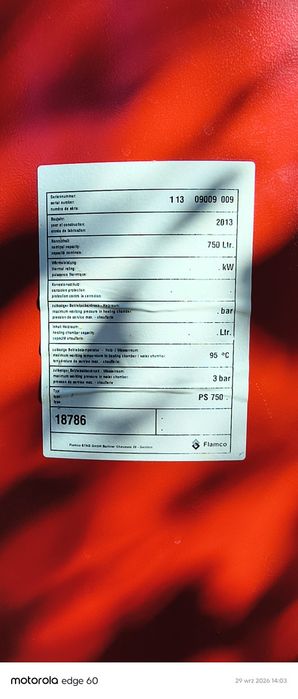 Sprzedam bufor 750 litrów