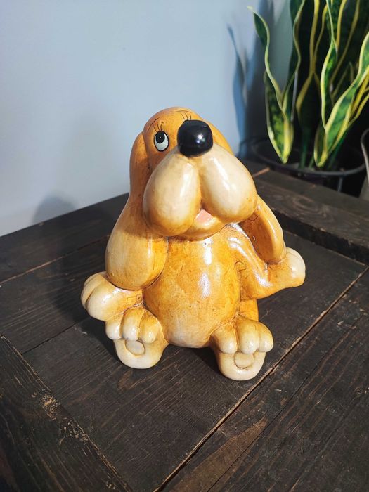 Ceramiczna figurka psa Vintage