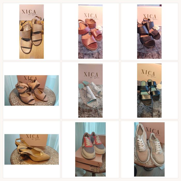 LOTE XICA DA SILVA - Lote 12 pares Xica da Silva, calçado feito em Portugal, novo em pele: sandálias, mules e ténis,  37 a 41, stock de fim de estação