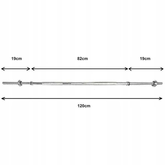 Gryf Prosty stalowy sztanga 120cm 28mm do ćwiczeń NOWY