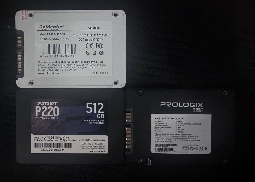 SSD диски 512GB 500Gb 480GB