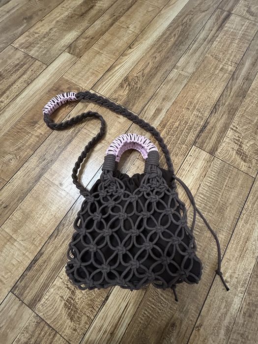 Сумка макраме шоколадна