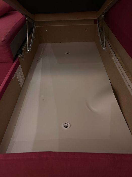 FRIHETEN ikea Sofá-cama de canto c/arrumação, cor-de-rosa. usado.